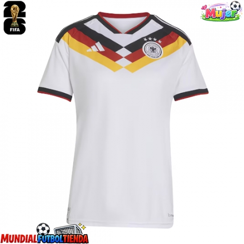 Camiseta Alemania Primera Equipación Replica Mundial 2026 para mujer mangas cortas